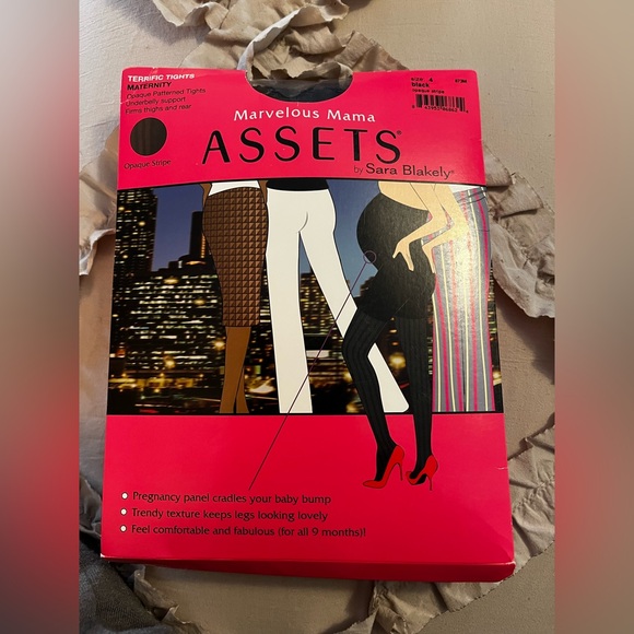 ASSETS by Sara Blakely Other - ASSETS by Sara Blakely Spanx Maternity Tights - Opaque Stripe Black NWT size 4